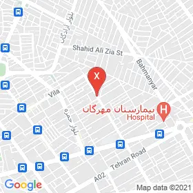 این نقشه، لوکیشن دکتر علی مهدی زاده متخصص اعصاب و روان (روانپزشکی) در شهر کرمان است. در اینجا آماده پذیرایی، ویزیت، معاینه و ارایه خدمات به شما بیماران گرامی هستند.